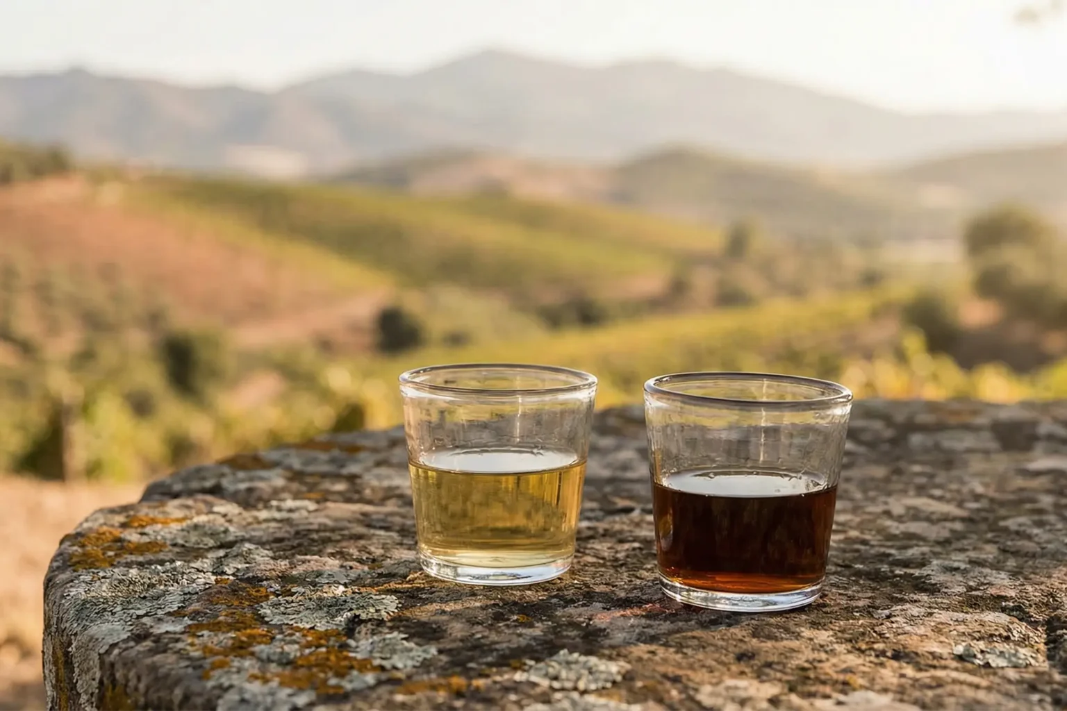 A photo showing sweet wines from Málaga