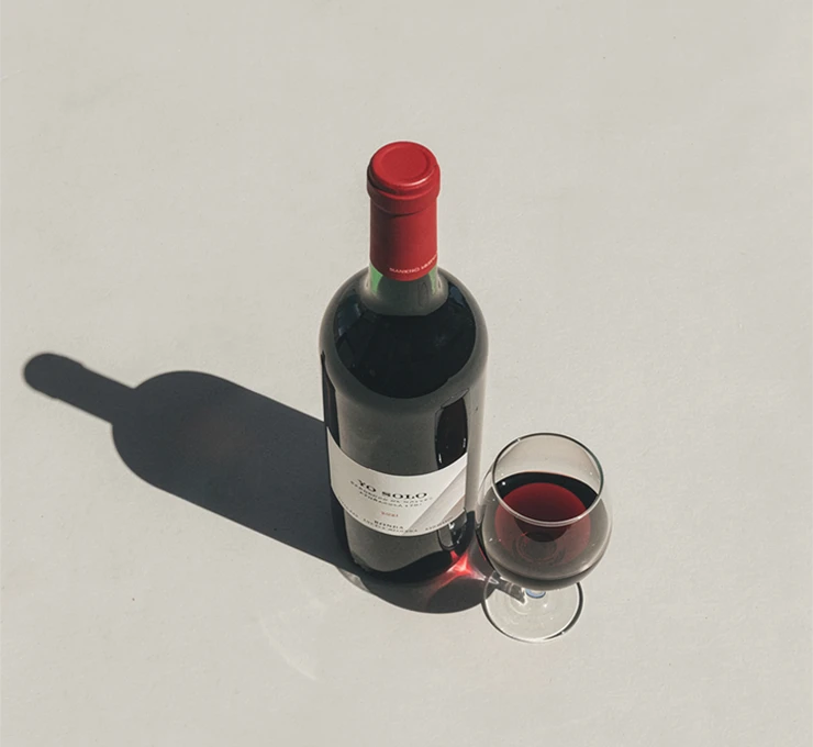 A photo of the Yo Solo red wine by La Melonera